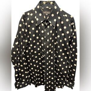 Polka Dot Dress Shirt in Black and White